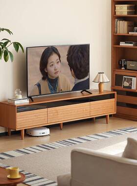 管木匠[哈尔电视柜]北欧小户型全樱桃木储物柜日式茶几电视柜组合