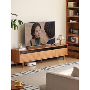管木匠[哈尔电视柜]北欧小户型全樱桃木储物柜日式茶几电视柜组合