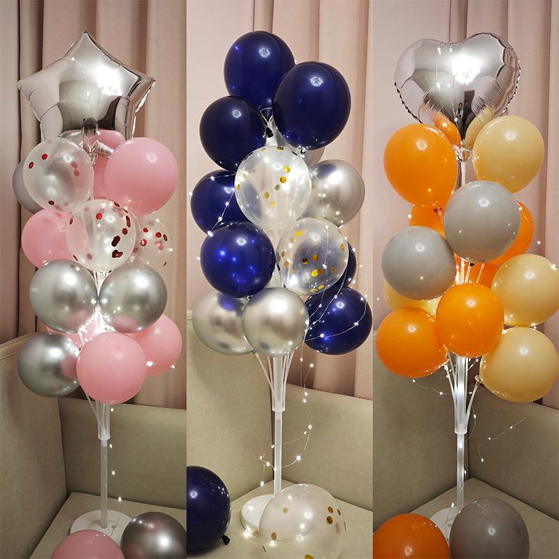 发光地飘立柱气球桌飘生日装饰场景布置店铺开业派对路引支架用品