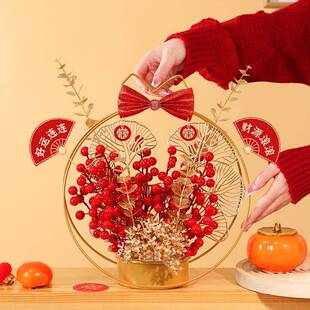 发财果仿真花摆设假花花篮布置客厅餐桌装饰乔迁结婚过年花束摆件