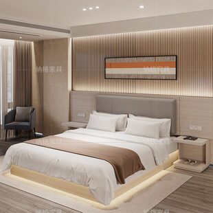 标间单酒店家具箱公寓定制专用宾馆旅馆床双人民宿大床房全套床客