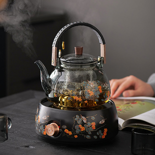 电陶炉花茶器家用茶具烧水炉养X生蒸水泡茶 玻璃烧水煮茶壶炉套装