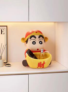 蜡笔客厅新年装饰摆件财神招财入户玄关摆设乔迁开业礼物模型小新