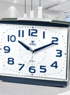 POWER霸王正品静音闹钟 时尚创意个性款懒人贪睡方形小闹钟PW3261