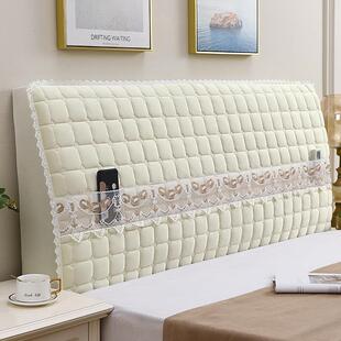 欧式简约床头罩套全包防尘加厚防撞软包实木皮床靠背套保护套布艺