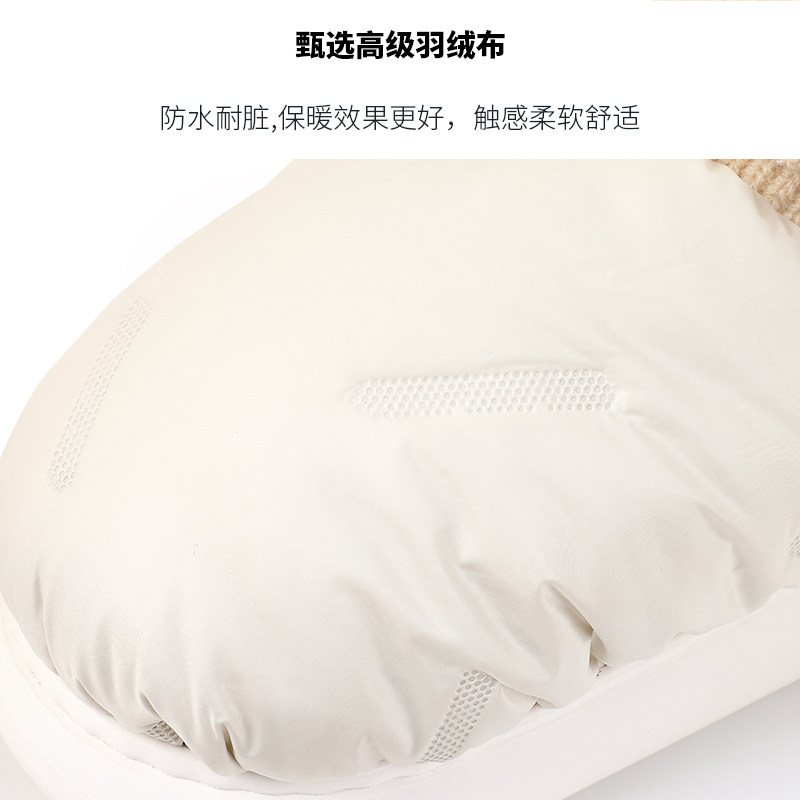 防水羽绒高帮棉拖鞋女包跟冬季室内家居情侣保暖加绒棉鞋冬天家用