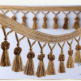 汇恋窗饰 窗帘花边珠子吊坠流苏窗帘穗底边帘头布艺X装饰花边辅料