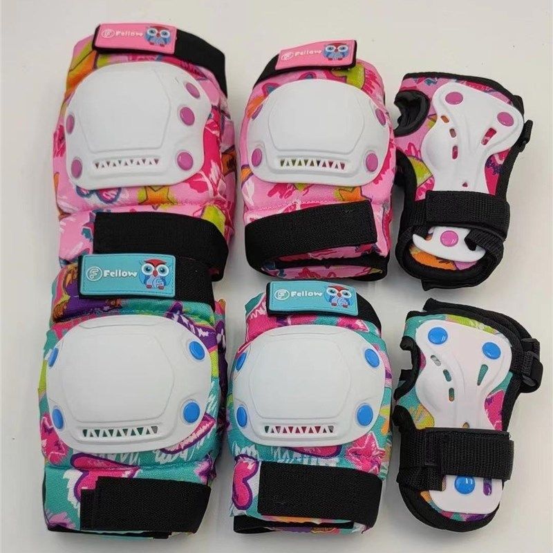 儿童护具加厚轮滑护具滑板滑冰旱冰溜冰自行车护具护膝六件套装