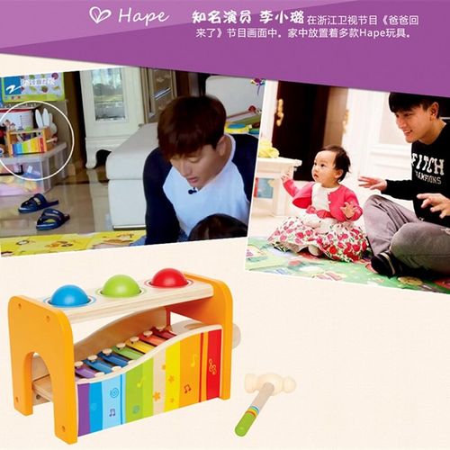Hape手敲琴婴儿童小木琴八音宝宝益智玩具1-2岁八8个月一打击乐器