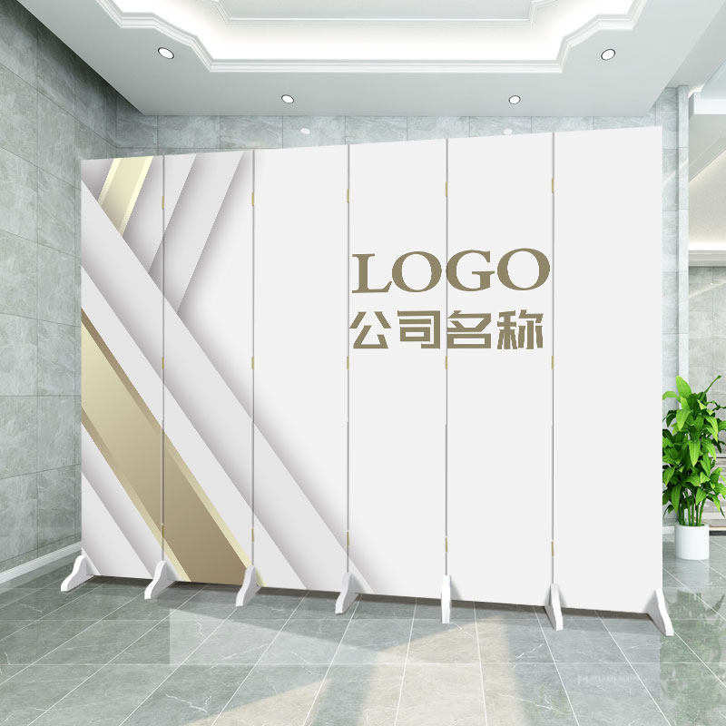 办公室屏风隔断客厅简约中式前台遮挡可移M动折叠隔断墙卧室玄关