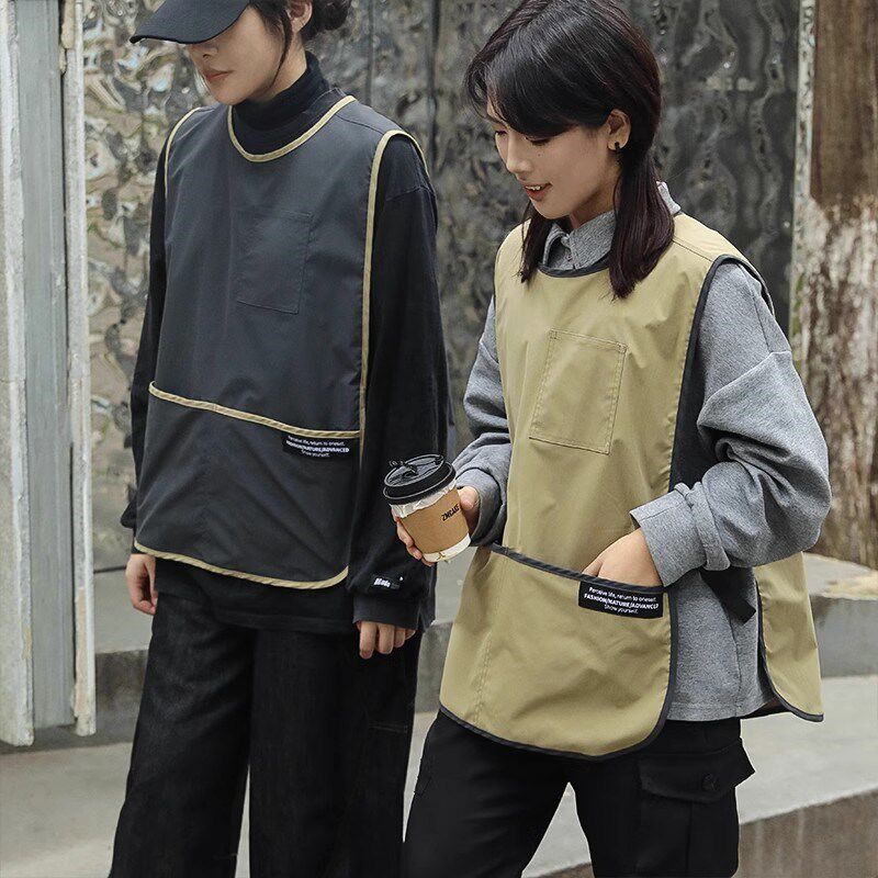 高端马甲围裙工作服防泼水防油咖啡师奶茶店厨房专用定制男女个性