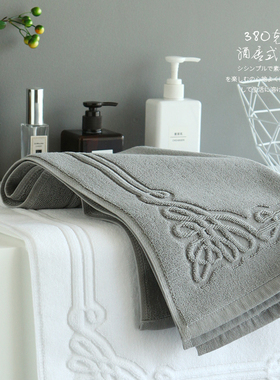 7204简约纯色全棉加厚浴室洗手间门口吸水防P滑地巾卫生间踩脚地