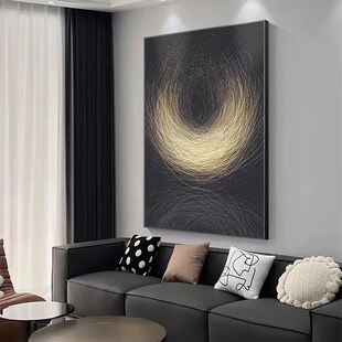 简约现代客厅玄关装饰画 画意式极简黑白灰沙发背景落地画 画高级