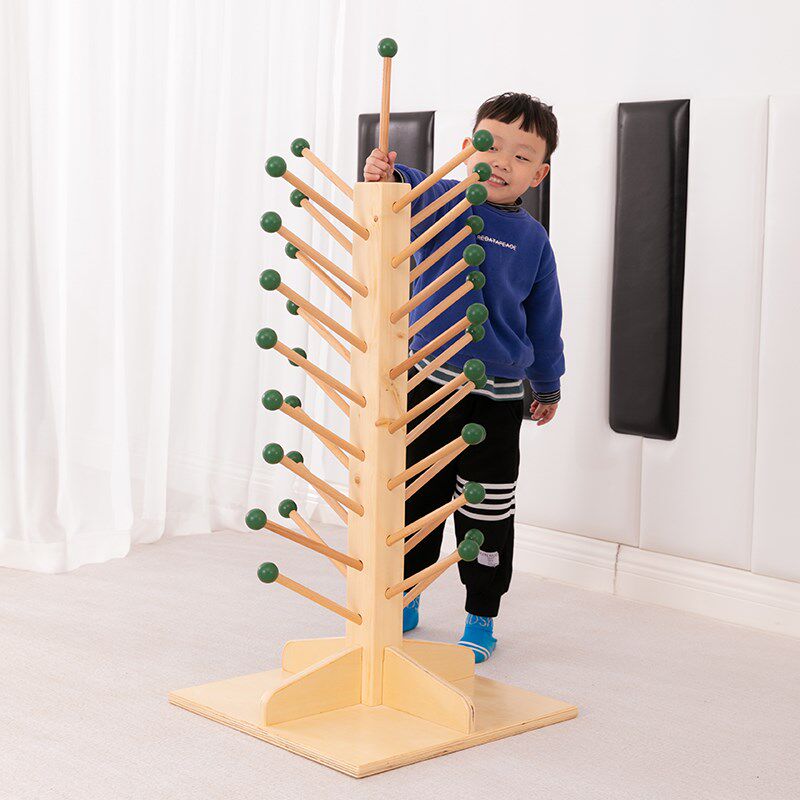 幼儿园手偶展示架玩具手偶收纳架木质手偶架手指玩偶挂架挂33个