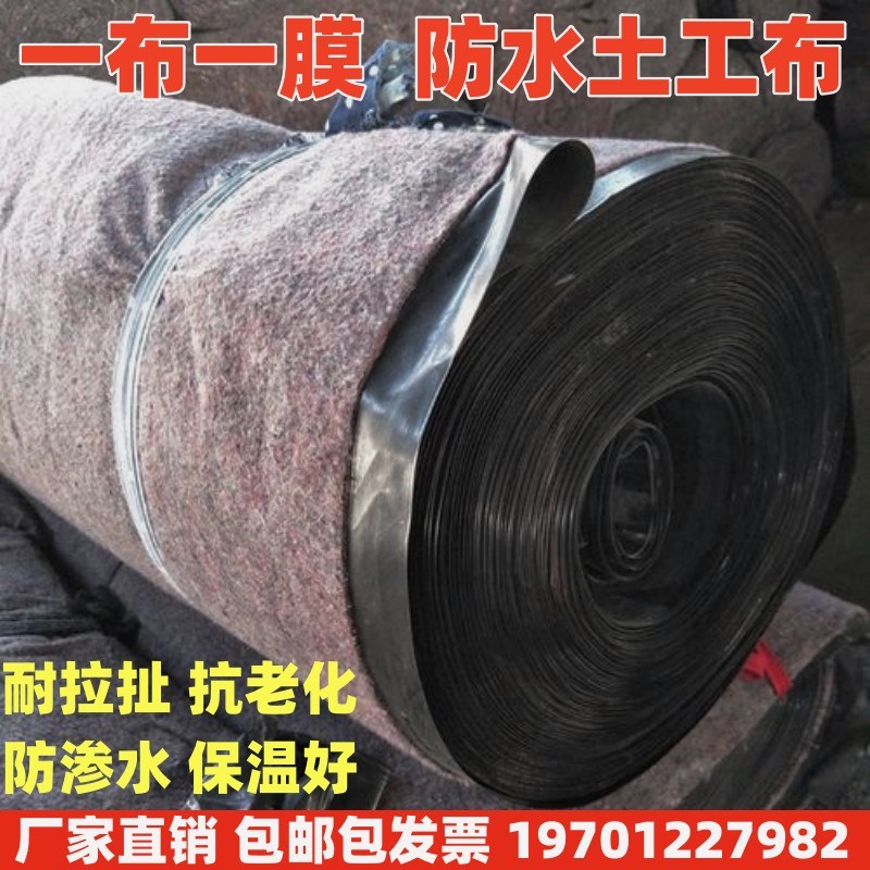 一布一膜防水f土工布防渗膜毛毡工程布养殖大棚保温土工布防寒棉