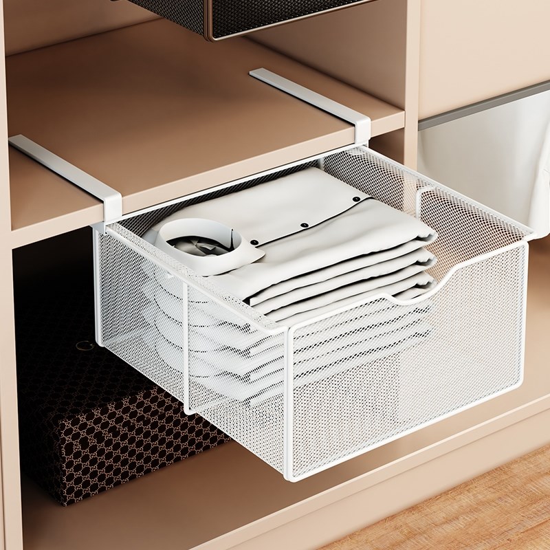 房间分割衣柜抽拉隔板分层架子抽屉式置物架下挂篮收纳神器筐宿1