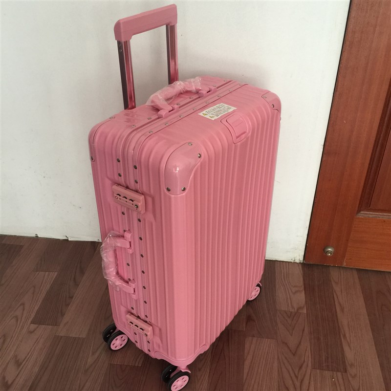 PC铝框行李箱20万向轮旅行箱24寸拉杆箱登L机皮箱26学生硬箱玫瑰