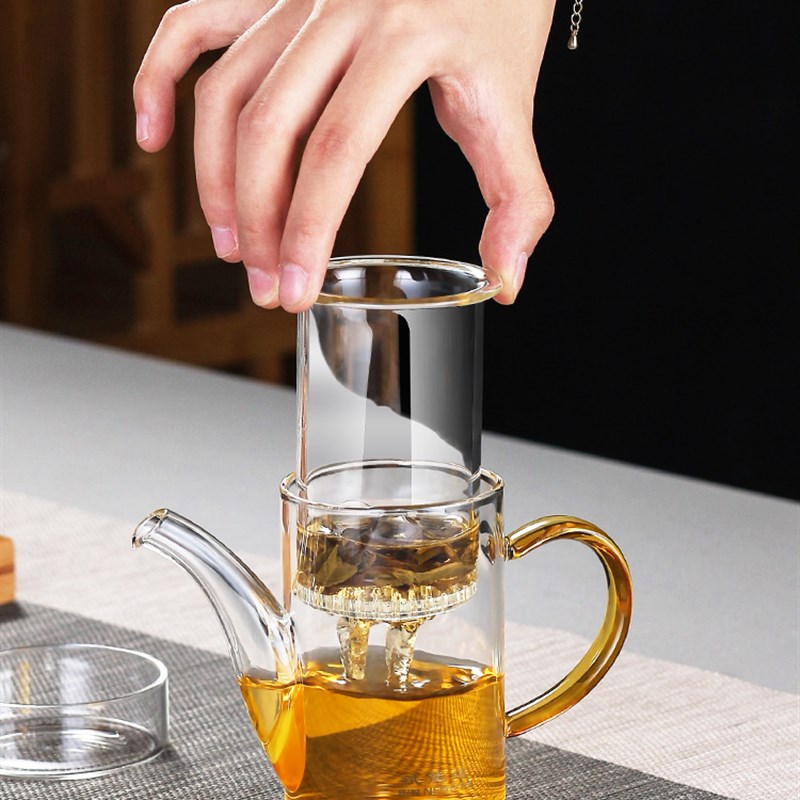 加厚玻璃泡茶壶过滤冲茶器红茶E泡绿茶办公室功夫茶具小号