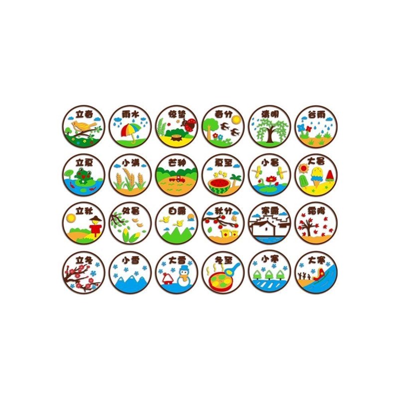 M334二十四节气墙贴幼儿园教室楼梯环境布置传统文化环创主题墙面