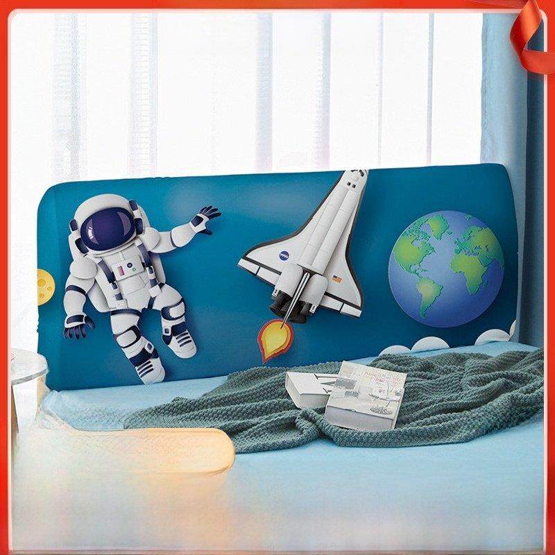 卡通床头套宇航员图案星空床头装饰全包木床后盖防尘通用,居家布艺,床头罩,淘宝优惠券,粉丝福利购,淘宝优惠卷