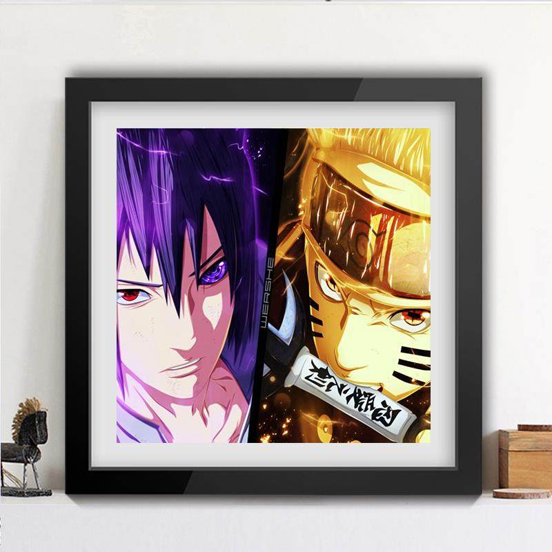 钻石画 画满钻新款2025卡通动漫火影忍者贴钻十字绣佐助鸣人男孩