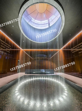 光纤拉线水帘景观流水屏风墙网红户外庭院水景数字圆形装饰水幕帘