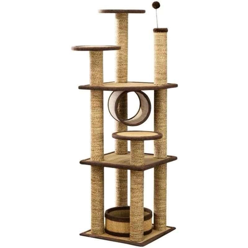 林之堡多猫大型猫爬架藤编猫窝猫树一体猫别墅藤席爬架猫架子