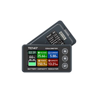 高精度彩屏电动车房车库仑计锂电池电量显示表电压电流表库伦计