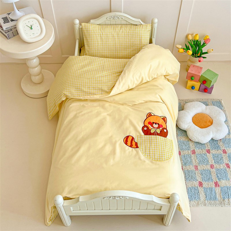 幼儿园被子三件套宝宝入园全棉儿童午睡被褥六件套床品套装夏
