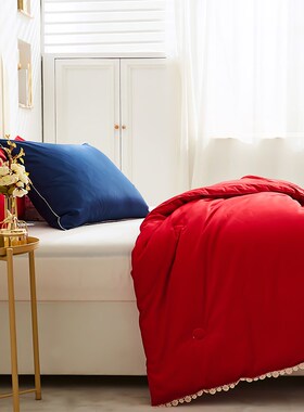 里外全棉结婚被子喜被大红色婚庆新婚陪嫁被芯花冬被加厚保暖