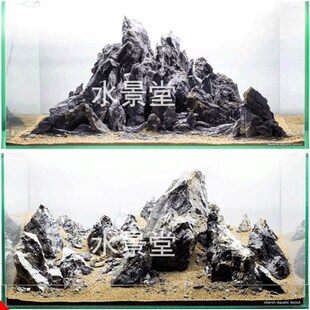 青龙石造景套餐一木一叶 珊瑚造景鱼缸 别墅生态缸定制金晶