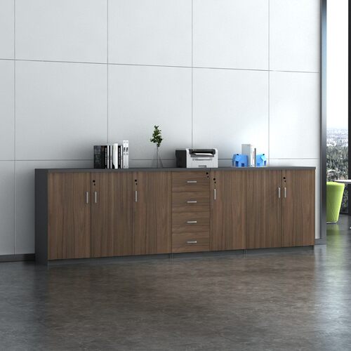 矮柜办公室文件柜储物柜隔断柜资料落地抽屉带Q锁收纳柜木质办公