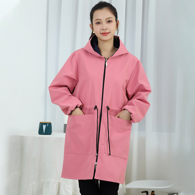 加绒罩衣成人加厚秋冬天防水厨房长袖大人女士定制LOGO围裙工作服