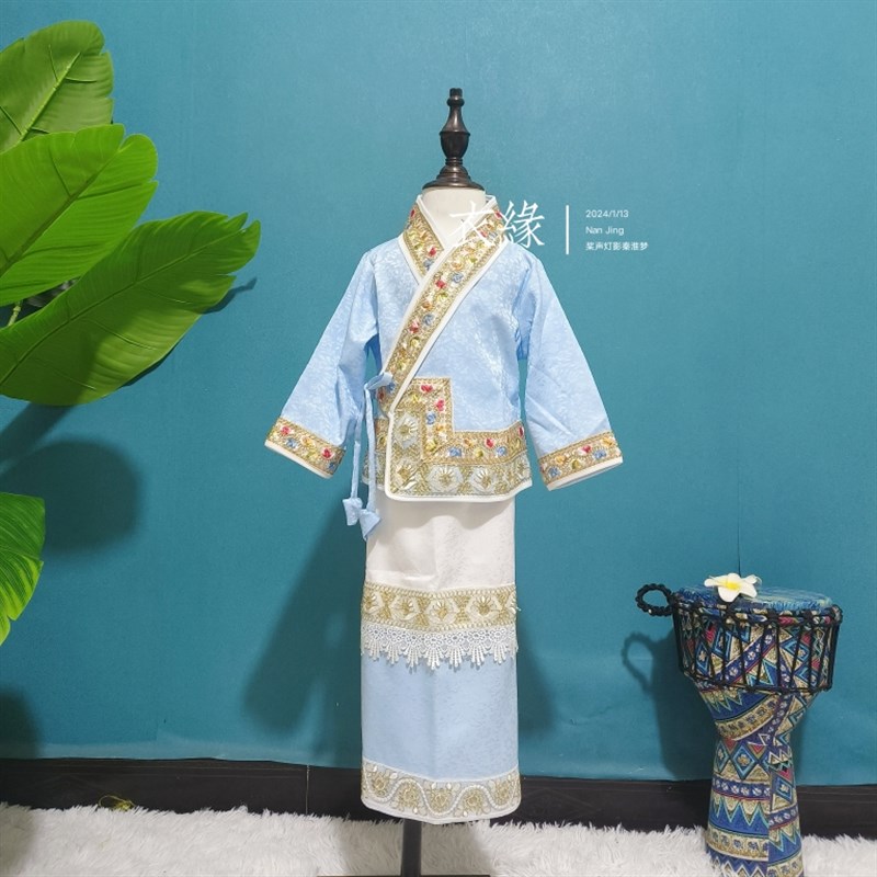 傣族舞蹈服小朋友女旅游民族风套装儿童傣族服装女旅游拍照