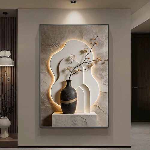 花瓶花卉客厅装饰k画现代简约沙发背景墙壁画抽象艺术走廊玄关挂
