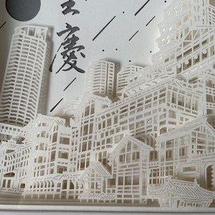 洪崖洞纸雕夜灯立体摆件文创礼品商务会议同事礼物重庆旅游纪念品