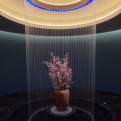 拉线水帘水幕流水墙瀑布屏风景观工程庭院前台装饰摆件钢丝线水帘