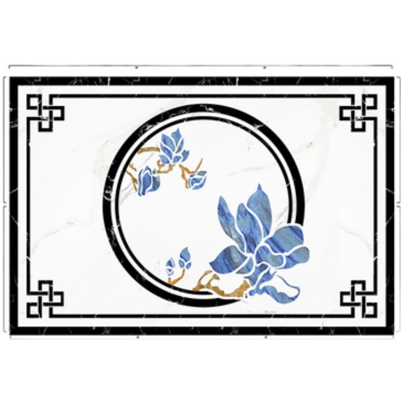 定制拼花瓷砖客厅地砖饭厅过道入户玄关中式拼花图案地.毯花造型