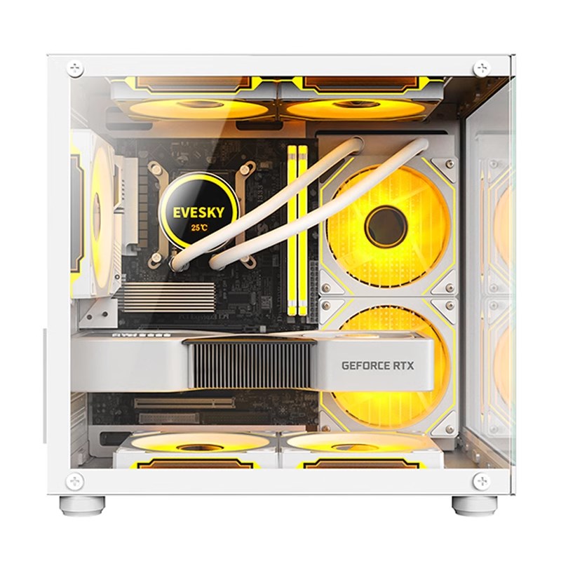 海景房MINI全景无立柱海景房MINI电脑机箱台式主机M-ATX支持水冷