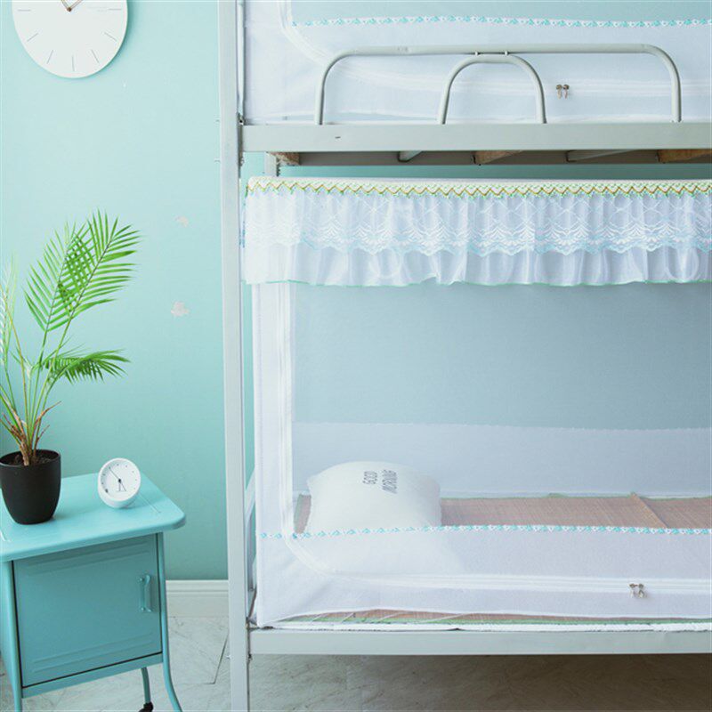 90x190cm蚊帐学生宿舍拉炼款式上铺三侧开门纱账0.9米单人上床帐