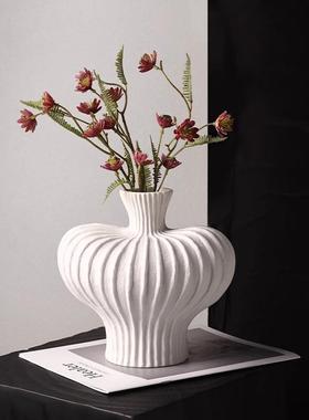 花瓶摆件客厅桌面轻奢高级感侘寂风陶瓷插花干花入户玄关装饰摆设