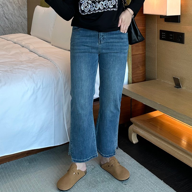 步步红大码牛仔裤2024年新款女春夏季高腰胖mm宽松显瘦直筒阔腿裤