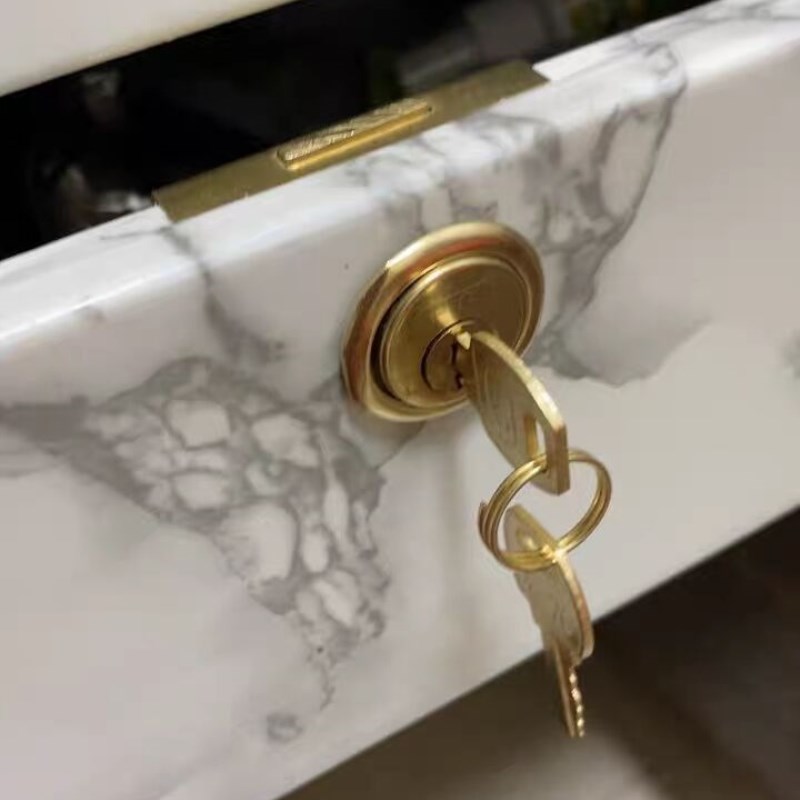 老式抽屉锁101办公桌文件柜锁808柜子柜门锁铜芯 505 303家具锁芯