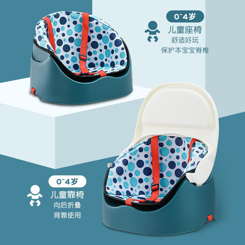 宝宝餐椅便携式可折叠儿童餐桌椅用婴儿吃饭多功能学坐椅简单款绿
