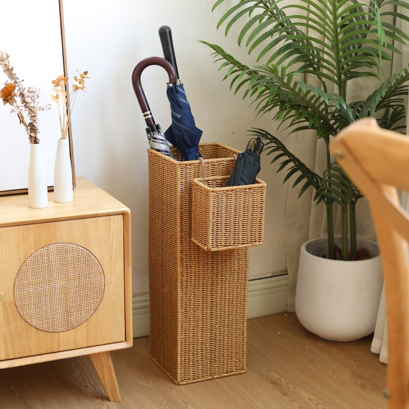 仿藤编雨伞筐酒店民宿咖啡馆入户门口沥水置物架存放雨伞架收纳桶
