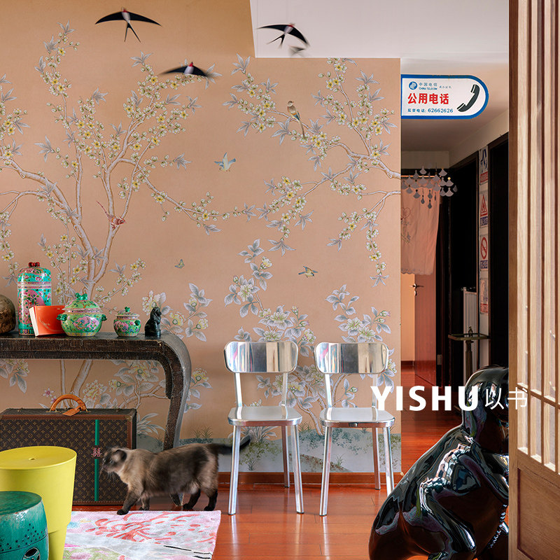 美式花卉壁纸墙布客厅电视背景墙壁纸法式宫廷风卧室定制壁画饭厅
