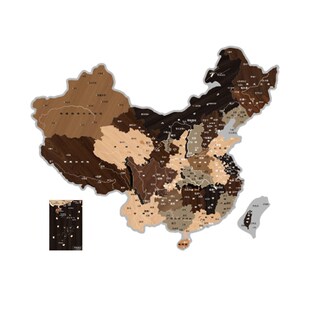 地图墙面装饰中国拼接双层立体高级感客厅摆件挂饰氛围沙发背景贴
