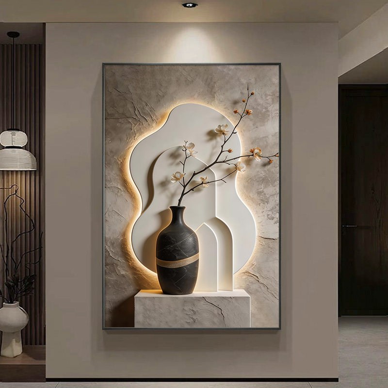 花瓶花卉a客厅装饰画现代简约沙发背景墙壁画抽象艺术走廊玄关挂
