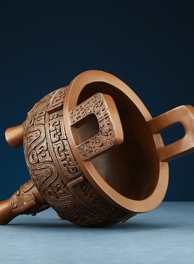 紫铜克鼎摆件纯铜鼎开业礼品千秋鼎盛中式家居客厅办公室装饰摆件