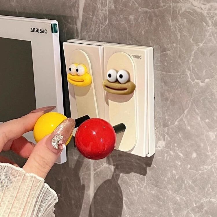 多巴胺开 关装饰墙贴遮丑免打孔延长手柄按压神器创意摆件简约卡